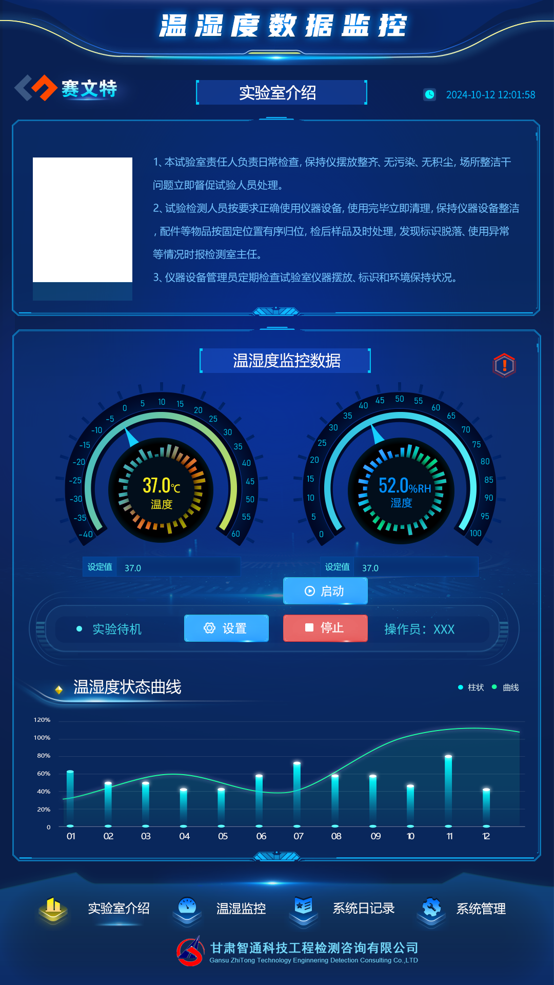 实验室温湿度监控 APP